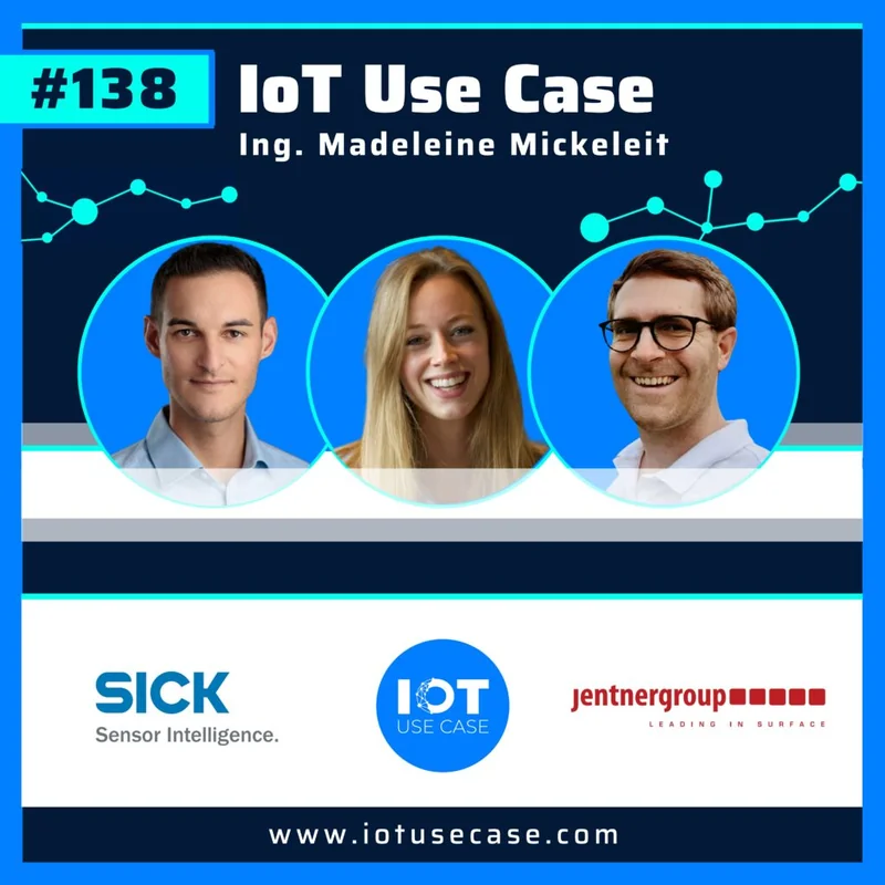 Cover der IoT Use Case Podcast-Folge mit Marcel Scheidig und Timm Asprion zum Thema UWB-Echtzeit-Lokalisierung
