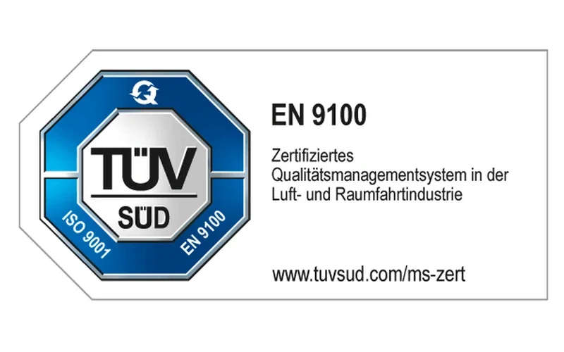 TÜV SÜD Zertifikat DIN EN 9100 der C. Jentner GmbH